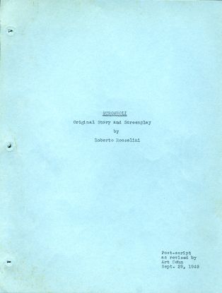 Post-script du film "Stromboli" (Roberto Rossellini, 1950), révisé par Art Cohn le 29 septembre 1949