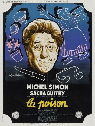 Affiche française du film "La Poison" (Sacha Guitry, 1951), lithographie