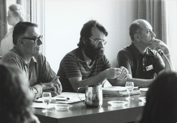 L'historien du cinéma Robert Daudelin (au milieu) lors du Symposium sur 