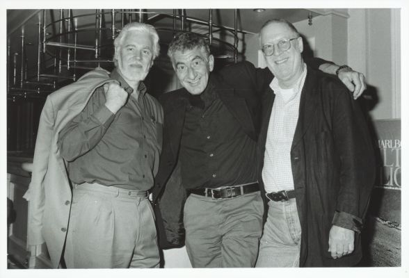 Hervé Dumont (à gauche) et Daniel Schmid (au centre) à la Cinémathèque suisse, 3 décembre 1997
