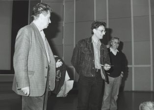 Jean-Marie Straub, François Albera et Freddy Buache à la Cinémathèque suisse, années 1990