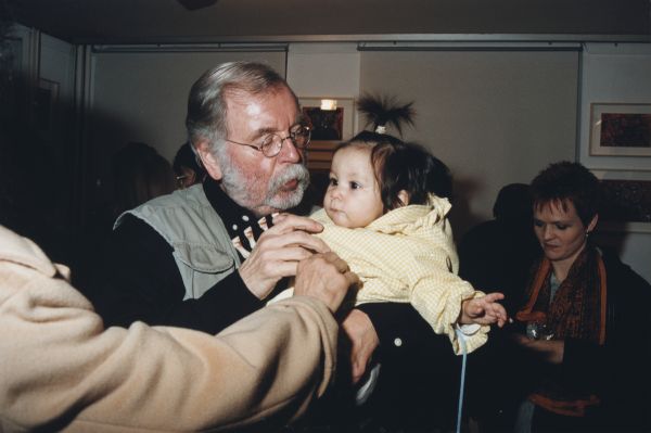 Soirée Jacques Chessex à la Cinémathèque suisse, années 1990. Photo : Marie-France Arnold