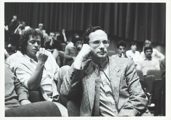 Le Grand débat sur le cinéma suisse, salle Paderewski, Lausanne, 1984. Photo : Philippe Maeder
