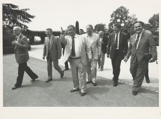 Visite du Conseil fédéral à la Cinémathèque suisse, le 28 juin 1989. Photo : Agence A.I.R., Hélène Tobler