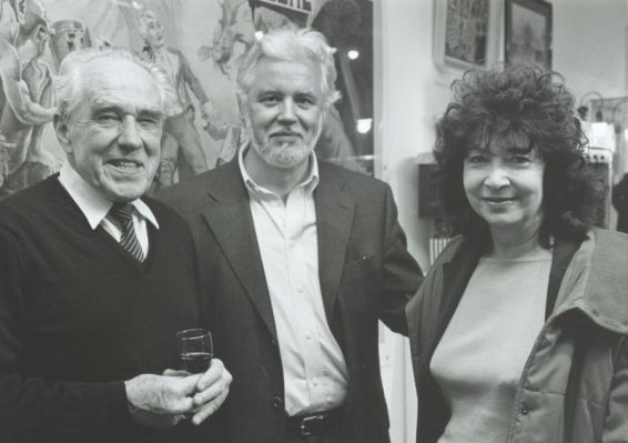 René Favre, Hervé Dumont et Marie-Claude Jequier lors de la fête pour le 50ème anniversaire de la Cinémathèque suisse, Casino de Montbenon, 1998