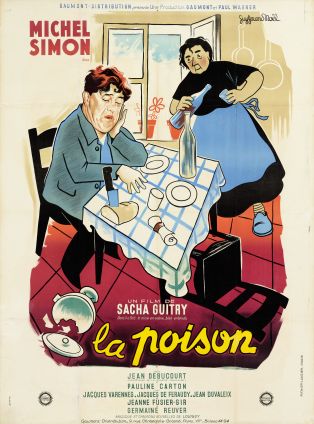Affiche française du film "La Poison" (Sacha Guitry, 1951), lithographie