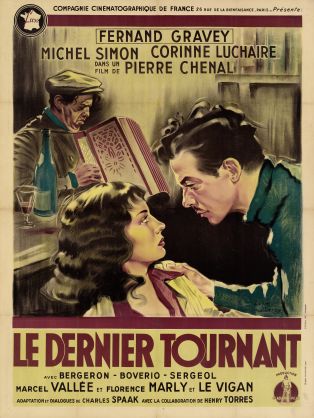 Affiche française du film "Le Dernier tournant" (Pierre Chenal, 1939), lithographie