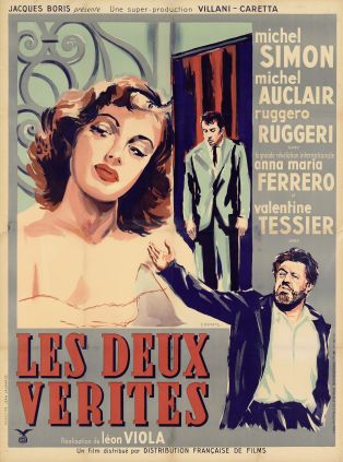 Affiche française du film "Le Due verita" (Antonio Leonviola, 1952)