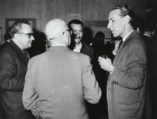 Raymond Borde, Marcel Oms et François Lachenal au 5ème Congrès International du Cinéma Indépendant (CICI) à Lausanne en 1965
