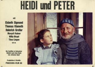 Photo cartonnée du film "Heidi und Peter" (Franz Schnyder, 1955)