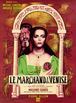 Affiche française du film "Le Marchand de Venise" (Pierre Billon, 1952), lithographie