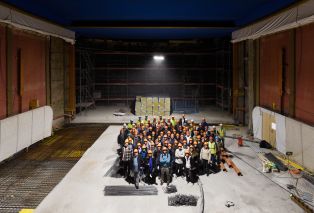 L'équipe de la Cinémathèque suisse au chantier du Capitole, 3 novembre 2022. Photo : Mathilda Olmi.