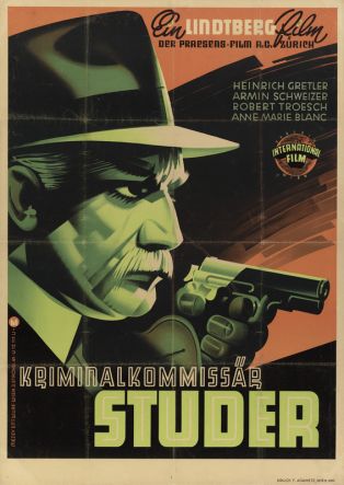 Affiche autrichienne du film "Wachtmeister Studer" (Leopold Lindtberg, 1939), lithographie