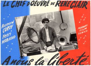 Photo cartonnée du film "À nous la liberté" (René Clair, 1931)